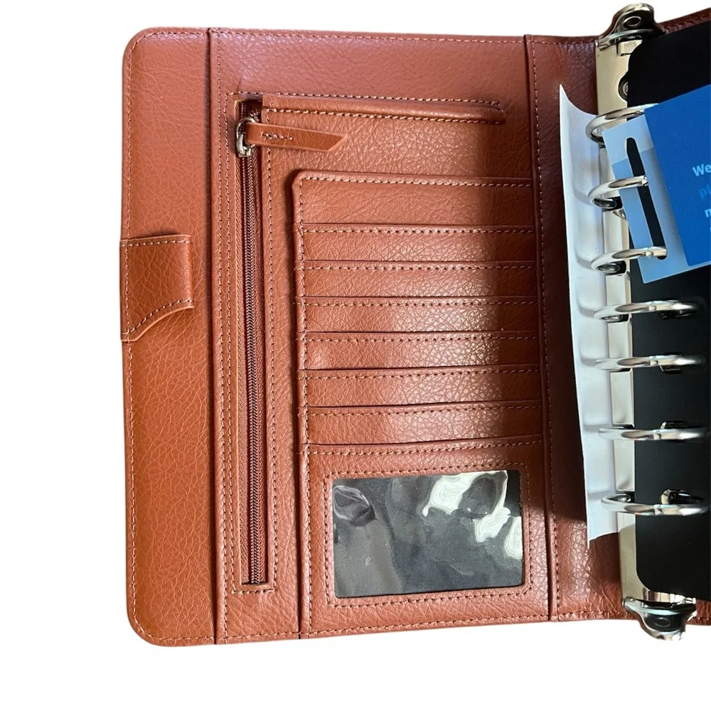 Franklin Covey Anna Caramel Classic Leather Binder - Brand New